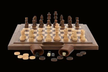 Dal Rossi Italy Chess / Checkers / Backgammon - Walnut, 40cm - Image 2