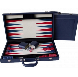 Dal Rossi Italy Backgammon - PU Leather Blue, 38cm
