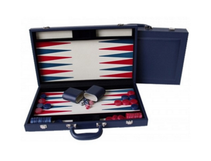 Dal Rossi Italy Backgammon - PU Leather Blue, 38cm