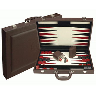 Dal Rossi Italy Backgammon - PU Leather Brown, 46cm
