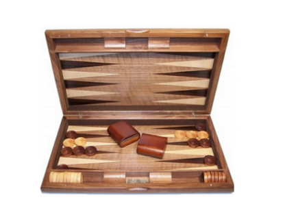 Dal Rossi Italy Backgammon - Burl Wood, 49cm