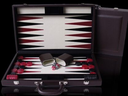 Dal Rossi Italy Backgammon - PU Leather Brown, 46cm - Image 2