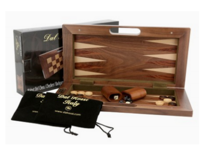Dal Rossi Italy Chess / Checkers / Backgammon - Walnut, 40cm - Image 3