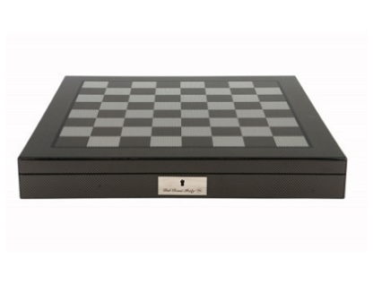 Dal Rossi Italy Chess Set - Black & White, Carbon Fibre, 51cm - Image 4