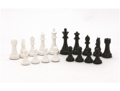 Dal Rossi Italy Chess Set - Black & White, Carbon Fibre, 51cm - Image 2