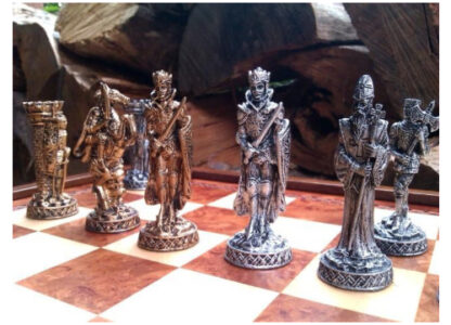 Dal Rossi Italy Chess Set - Medieval, Deluxe, Solid Pewter Pieces, 40cm - Image 3