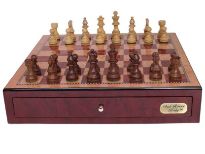 Dal Rossi Italy Chess Set - Red Mahogany Finish with Double-weighted Pieces, 45cm - Image 2