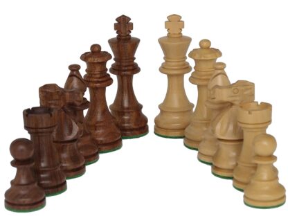 Dal Rossi Italy Chess Set - Red Mahogany Finish with Double-weighted Pieces, 45cm - Image 3