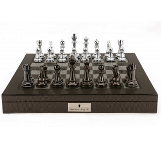 Dal Rossi Italy Chess Set - Silver/Titanium, 51cm