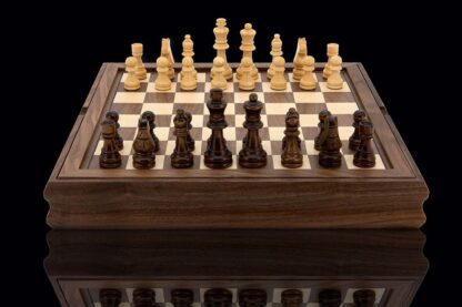 Dal Rossi Italy Chess / Checkers / Backgammon - Walnut, 35cm, with Flip Top Board - Image 3