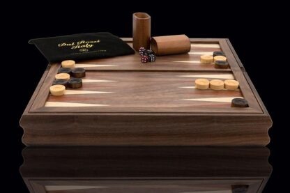 Dal Rossi Italy Chess / Checkers / Backgammon - Walnut, 35cm, with Flip Top Board - Image 4
