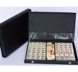 Mahjong Set with Counting Sticks, in Black Vinyl Case