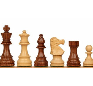 Dal Rossi Italy Chess Pieces - French Lardy Boxwood/Rosewood, 85mm