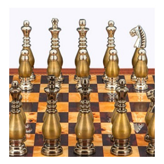 Dal Rossi Italy Chess Pieces: Metal Light Gold Plated
