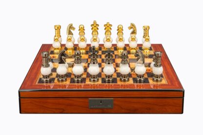 Dal Rossi Italy Chess Pieces: White Stone and Gold - Image 2