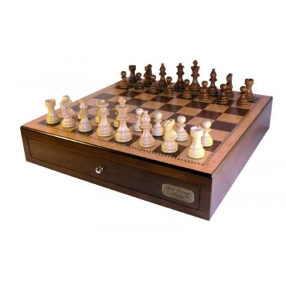 Dal Rossi Italy Chess Set - Walnut Finish with Double-weighted Pieces, 45cm - Image 2