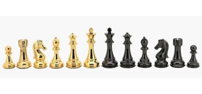 Dal Rossi Italy Chess Set - Gold and Titanium, Walnut Finish, 50cm - Image 3