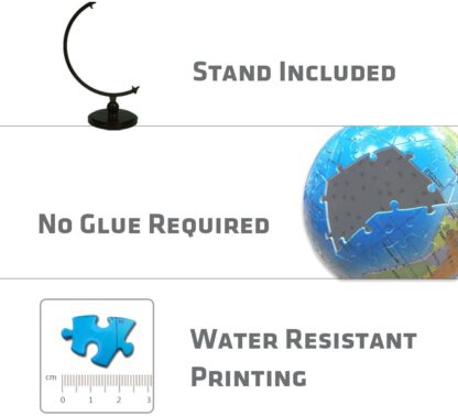 3D Puzzle by Pintoo: The Globe (Yellow Marble Earth), 240 pieces - Image 3