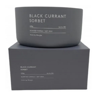 Soy Wax Candle in Slate Vessel: Black Currant Sorbet, 400g
