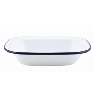 Falcon Enamel Pie Dish, White, Oblong, 32cm