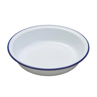 Falcon Enamel Pie Dish, White, Round, 18cm