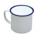 Falcon Enamel Mug, White, 284ml, Set of 2