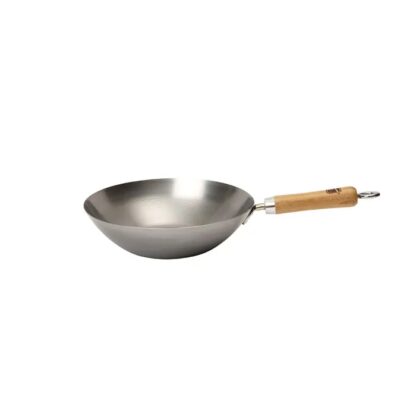 School of Wok: Carbon Steel Wok, Flat Bottom, 27cm - Image 2