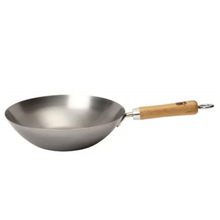 School of Wok: Carbon Steel Wok, Flat Bottom, 27cm