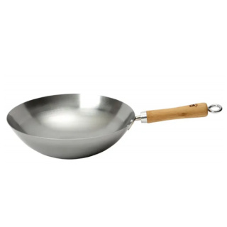 School of Wok: Carbon Steel Wok, Round Bottom, 33cm