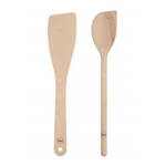 T&G Beech Scraper Spoon & Curved Spatula Set