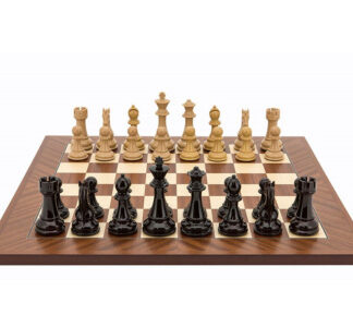 Dal Rossi Italy Chess Set - Dark Red & Box Wood Finish, Weighted Pieces, 50cm