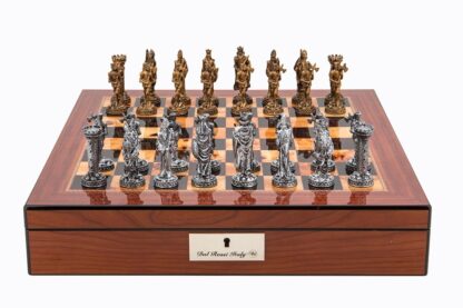 Dal Rossi Italy Chess Set - Walnut Finish with Medieval Pewter Chessmen, 40cm - Image 2