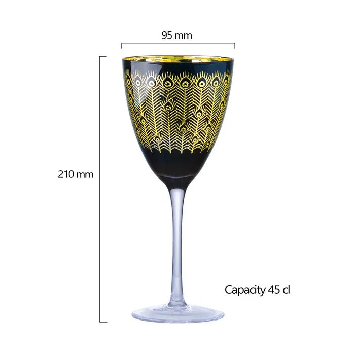 Artland Midnight Peacock Wine Glasses, Set of 2 - Image 6