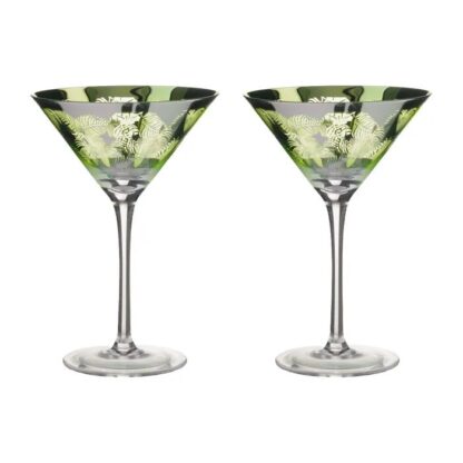 Artland Tropical Leaves Cocktail Glasses, Set of 2 - Image 2