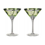 Artland Tropical Leaves Cocktail Glasses, Set of 2