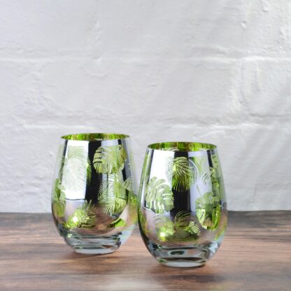 Artland Tropical Leaves Tumblers, Set of 2 - Image 3