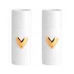 Räder Porcelain Mini Vases, Golden Heart, Set of 2