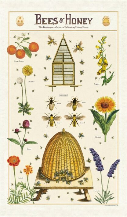 Cavallini & Co Vintage Tea Towel: Bees & Honey - Image 4