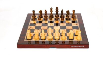 Dal Rossi Italy Chess Set - Folding, Mahogany Finish, 40cm - Image 2