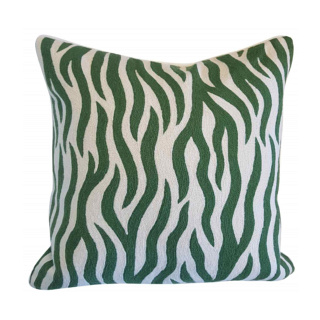 Cushion Cover, Green/White Zebra, 60x60