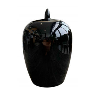 Porcelain Pot with Lid, Small, Black