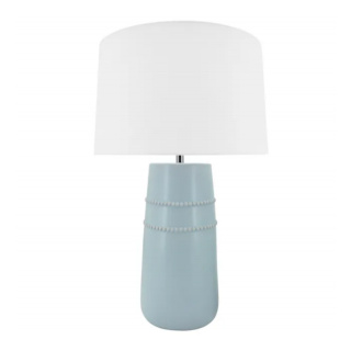 Table Lamp: Beaded Lamp B&S Frost 35x58.5cm