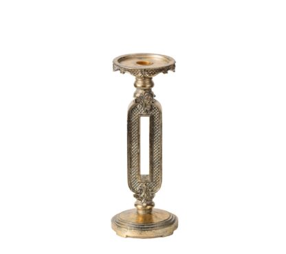 Candle Holder, Antique Gold, Set of 2 - Image 3