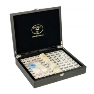 Dal Rossi Italy Mahjong in Carbon Fibre Finish Case, 29cm