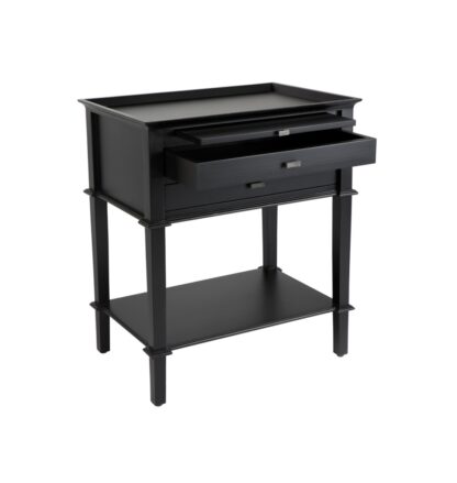 Island Life Side Table with 2 Drawers, Black - Image 4