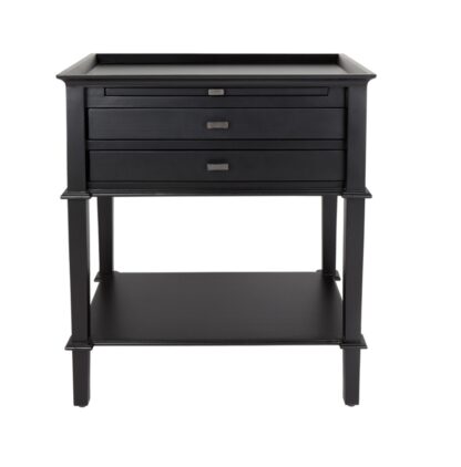 Island Life Side Table with 2 Drawers, Black - Image 2