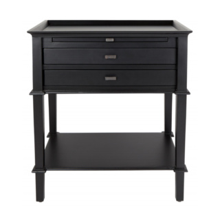 Island Life Side Table with 2 Drawers, Black