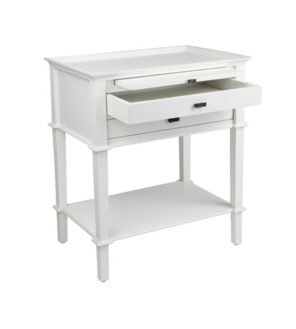 Island Life Side Table with 2 Drawers, White - Image 4