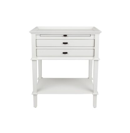 Island Life Side Table with 2 Drawers, White - Image 2