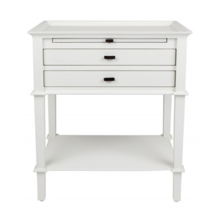 Island Life Side Table with 2 Drawers, White